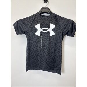 Under Armour Shirt Youth Boys UA Tech BL Printed SS Black Short Sleeve NEW Szsma